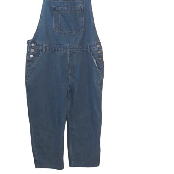 Womens Denim Overalls XL Blue Jean Adjustable Straps With Pockets Casual Style - Picture 1 of 10